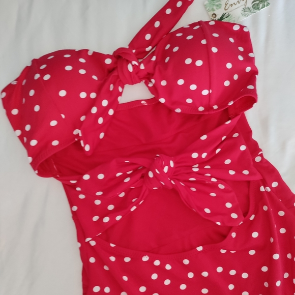😍HOST PICK!! 🆕Envya | Polka Dot Strapless Swimsuit Size Medium - Picture 6 of 11